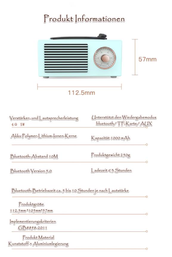 Vinyl-Schallplattenspieler Bluetooth-Lautsprecher