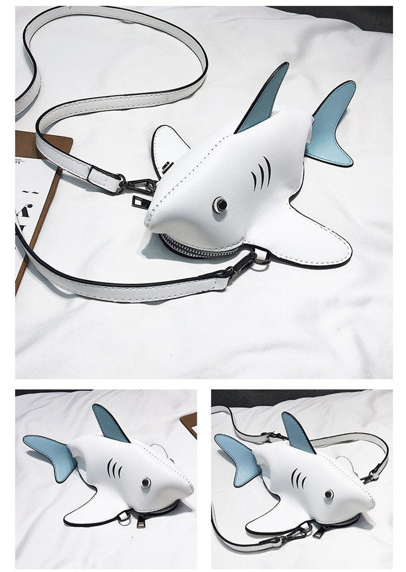 Grumpy Shark Crossbody Tasche
