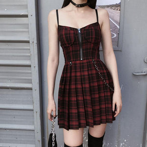 Gothic Plissee Punk Kleid